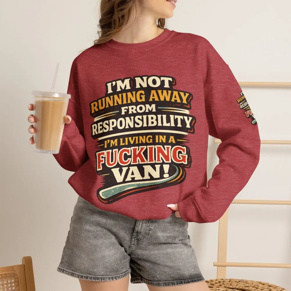 17226026897599143618_2048.jpeg Unisex Heavy Blend™ Crewneck Sweatshirt — "I`m Not running Away" Design F**K-Line