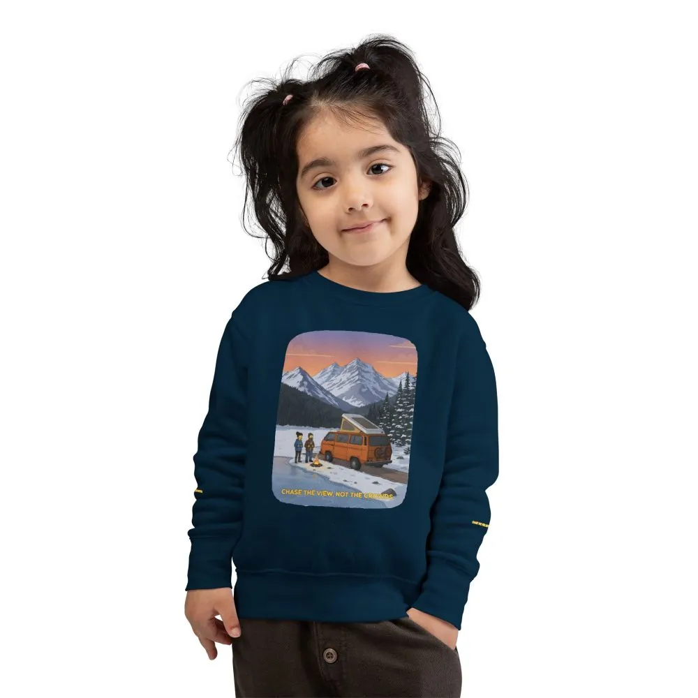 Toddler Sweatshirt - "Chase The Views-Not The Crowds" (Design Sitcom-Line)