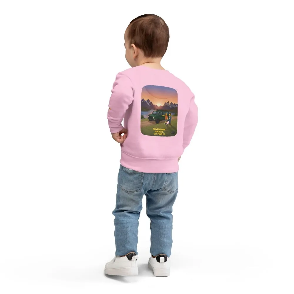17232969803938963100_2048.jpeg Toddler Sweatshirt - "Adventure Awaits-Go Find It" (Design Sitcom-Line)