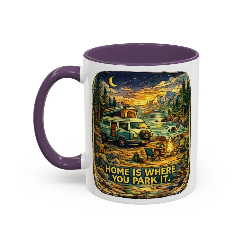 17234522422387634778_2048.jpeg Accent Coffee Mug (11, 15oz) — "Home Is Where You Park It" Design Cubic-Line