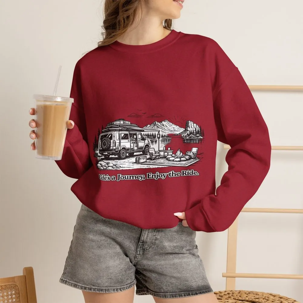 17235142462372959334_2048.jpeg Unisex Heavy Blend™ Crewneck Sweatshirt — "Lifes A Journey,Enjoy The Ride" Design Minimal-Line