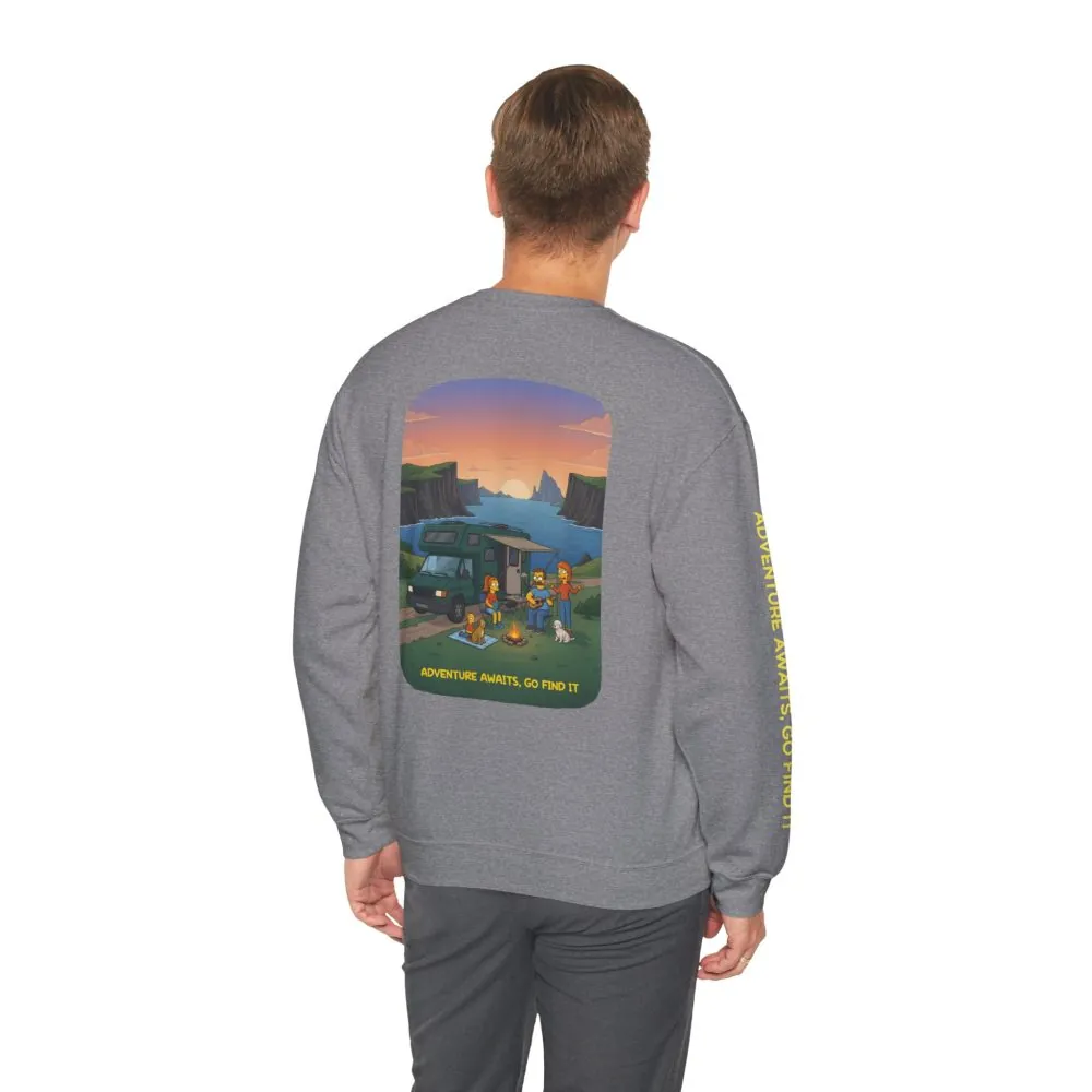 17241104431326250856_2048.jpeg Unisex Heavy Blend™ Crewneck Sweatshirt — "Adventure Awaits-Go Find It"" Design Sitcom-Line