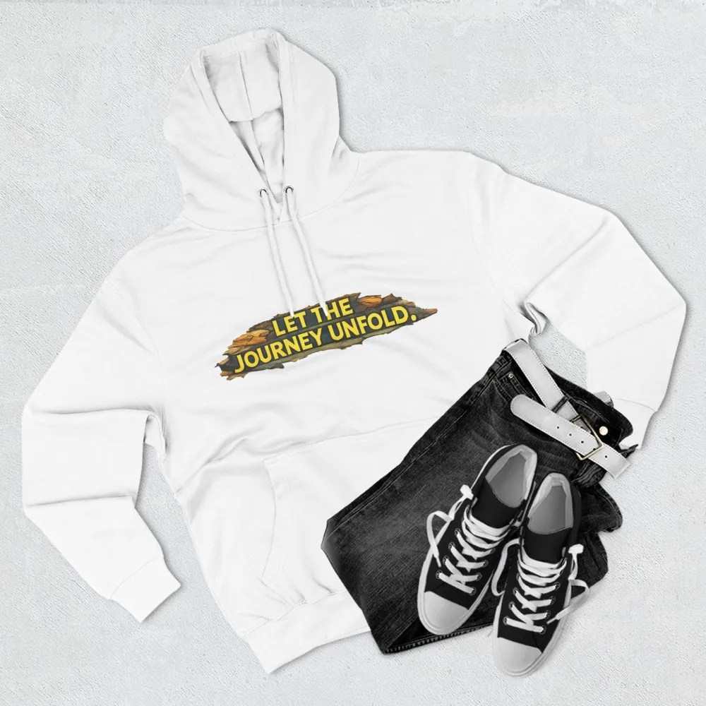 Three-Panel Fleece Hoodie - "Let The Journey Unfold" Design Cubic-Line