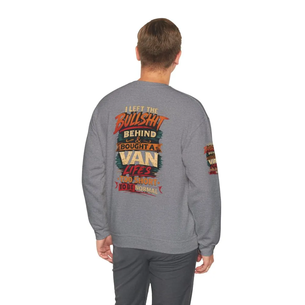 Unisex Heavy Blend™ Crewneck Sweatshirt — "I Left The Bullshit" Design F**K-Line