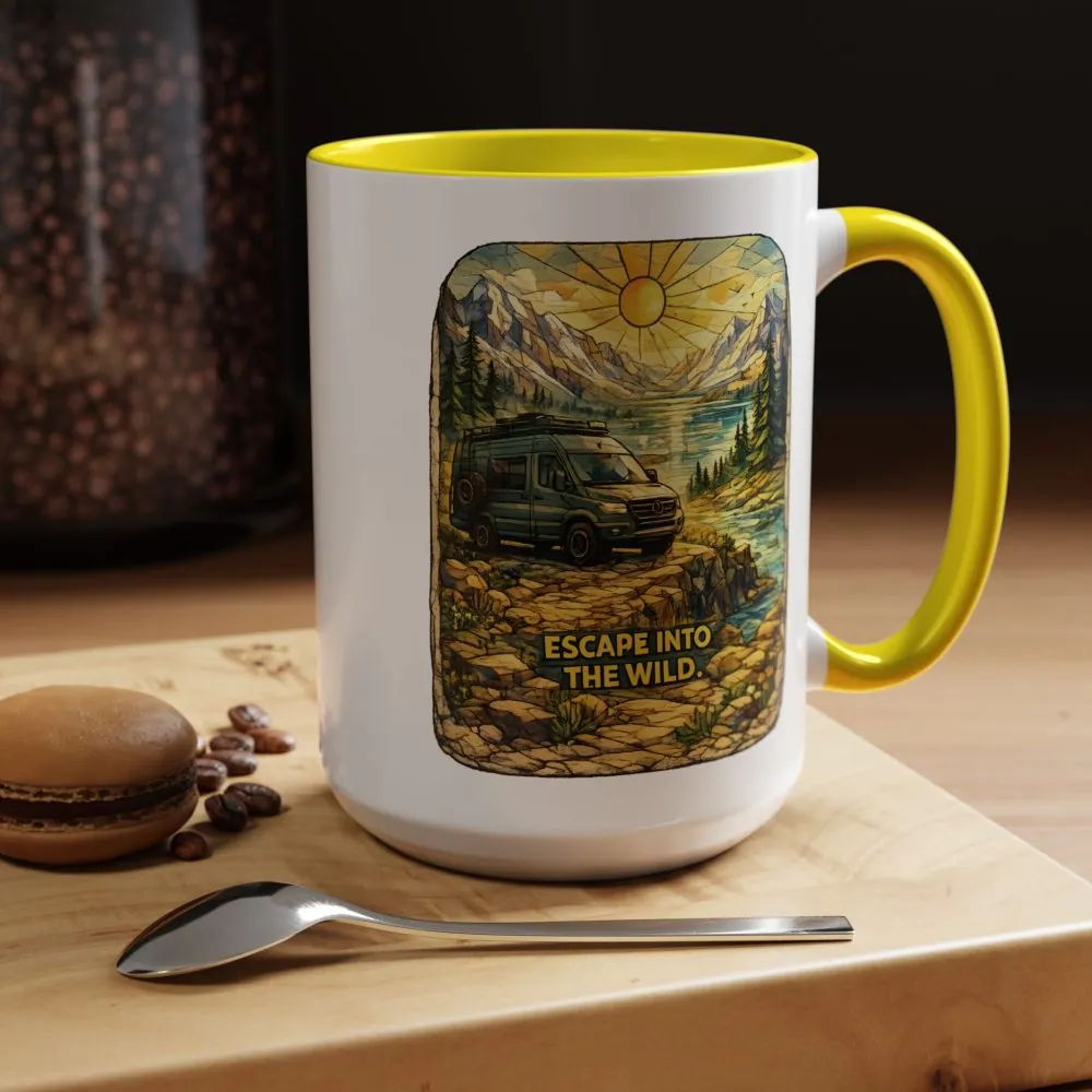 17262491696803150988_2048.jpeg Accent Coffee Mug (11, 15oz) — "Escape Into The Wild" Design Cubic-Line