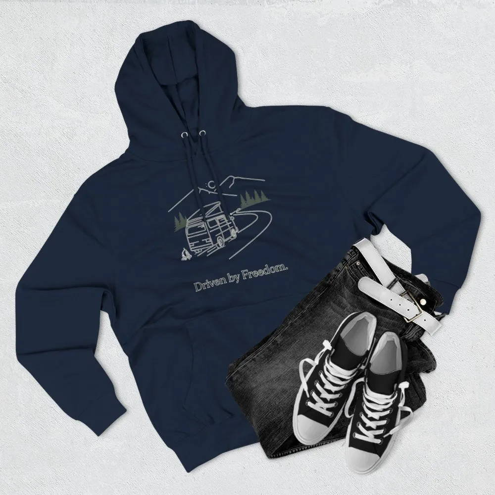 17262705390961794892_2048.jpeg Three-Panel Fleece Hoodie - "Driven By Freedom" Design Minimal-Line