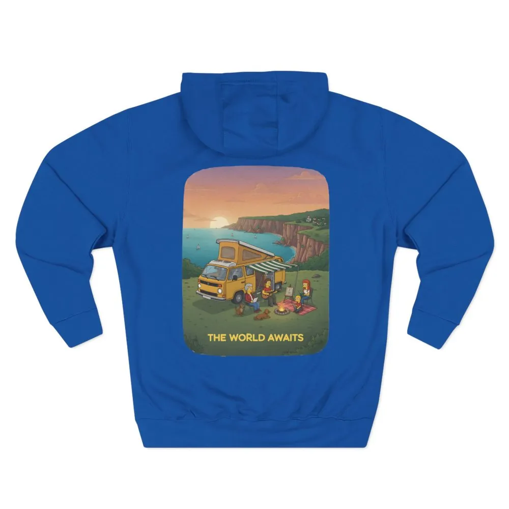 17271565512590952820_2048.jpeg Three-Panel Fleece Hoodie - "The World Awaits" Design Sitcom-Line