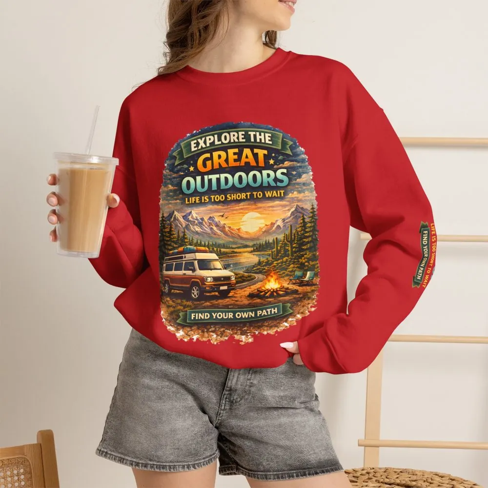 17282396748400575102_2048.jpeg Unisex Heavy Blend™ Crewneck Sweatshirt — "Explore The Great Outdoors" Design Scenic-Line