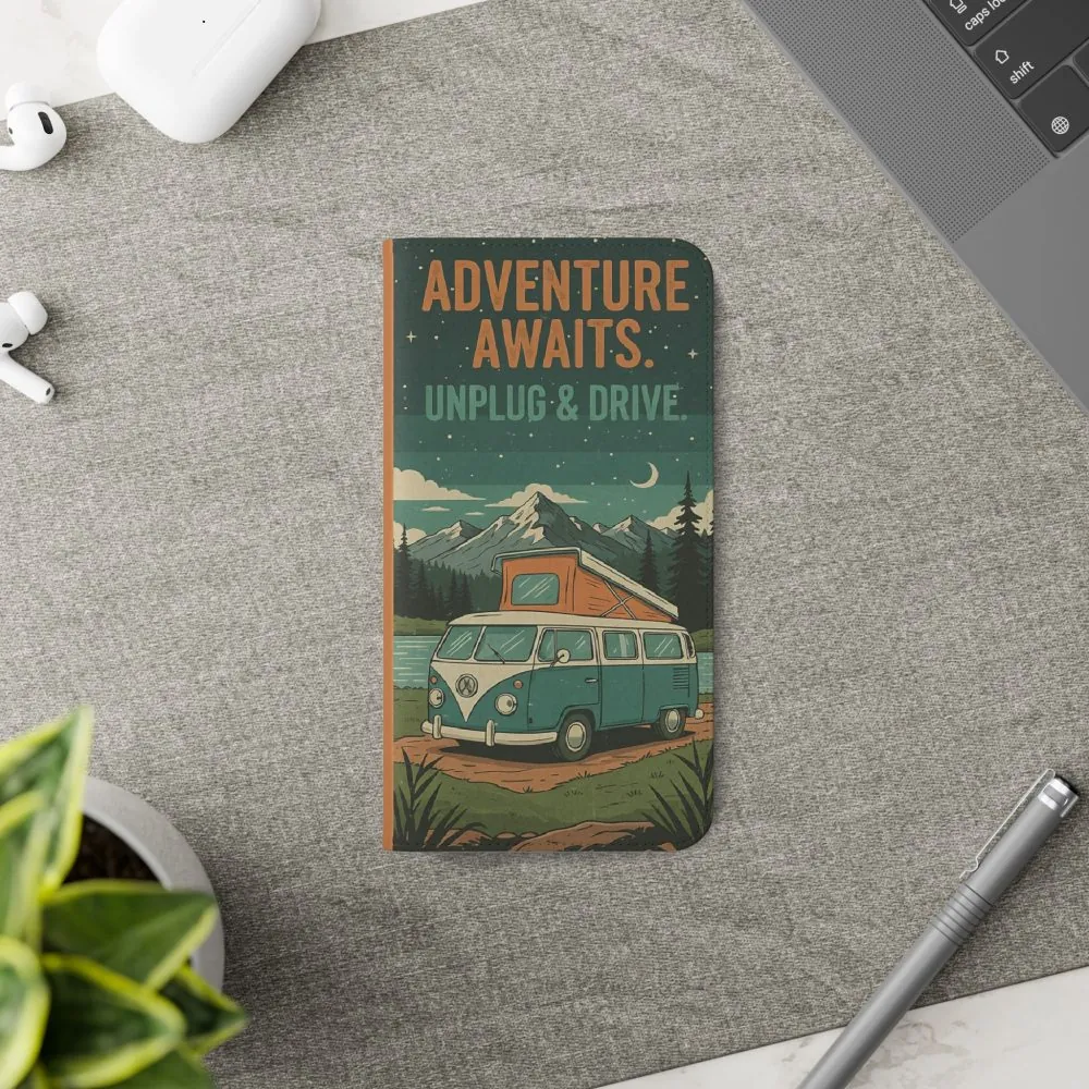 17283646157187369692_2048.jpeg Flip Phone Case — "Adventure Awaits Unplug & Drive" Wallet Case