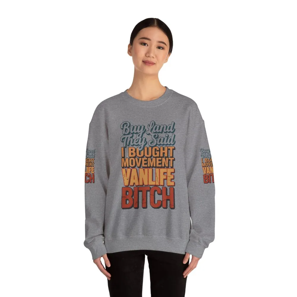 17288726367413207186_2048.jpeg Unisex Heavy Blend™ Crewneck Sweatshirt — "Buy Land They Said" Design F**K-Line