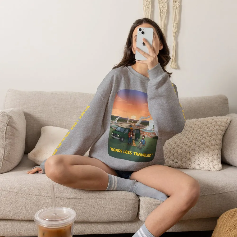 17289254001869050762_2048.jpeg Unisex Heavy Blend™ Crewneck Sweatshirt — "Roads Less Traveled" Design Sitcom-Line