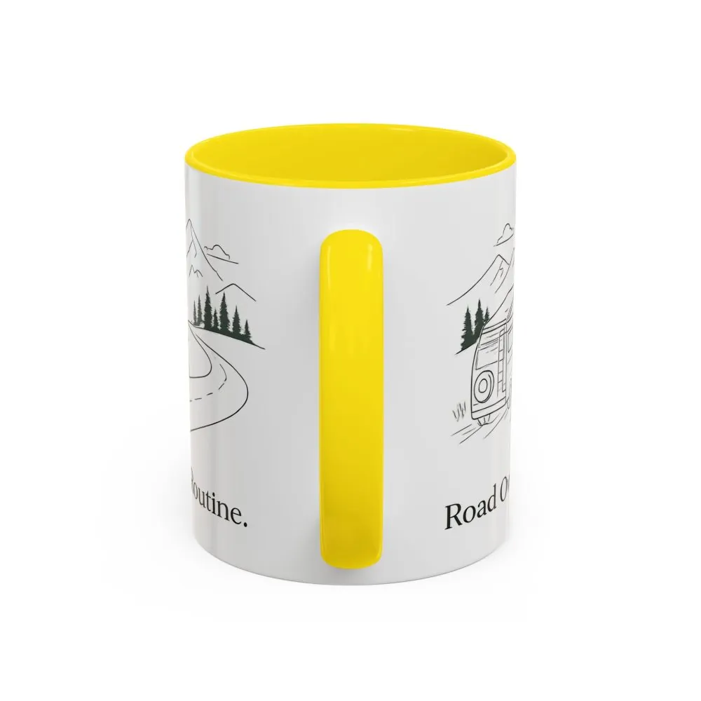 Accent Coffee Mug (11, 15oz) — "Road Over Routine" Design Minimal-Line