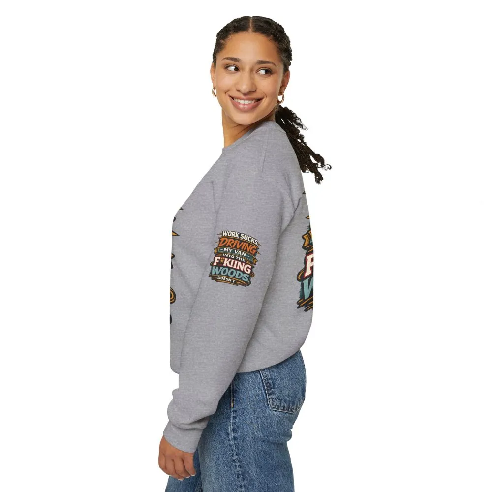 17291238402890963654_2048.jpeg Unisex Heavy Blend™ Crewneck Sweatshirt — "Work Sucks" Design F**K-Line