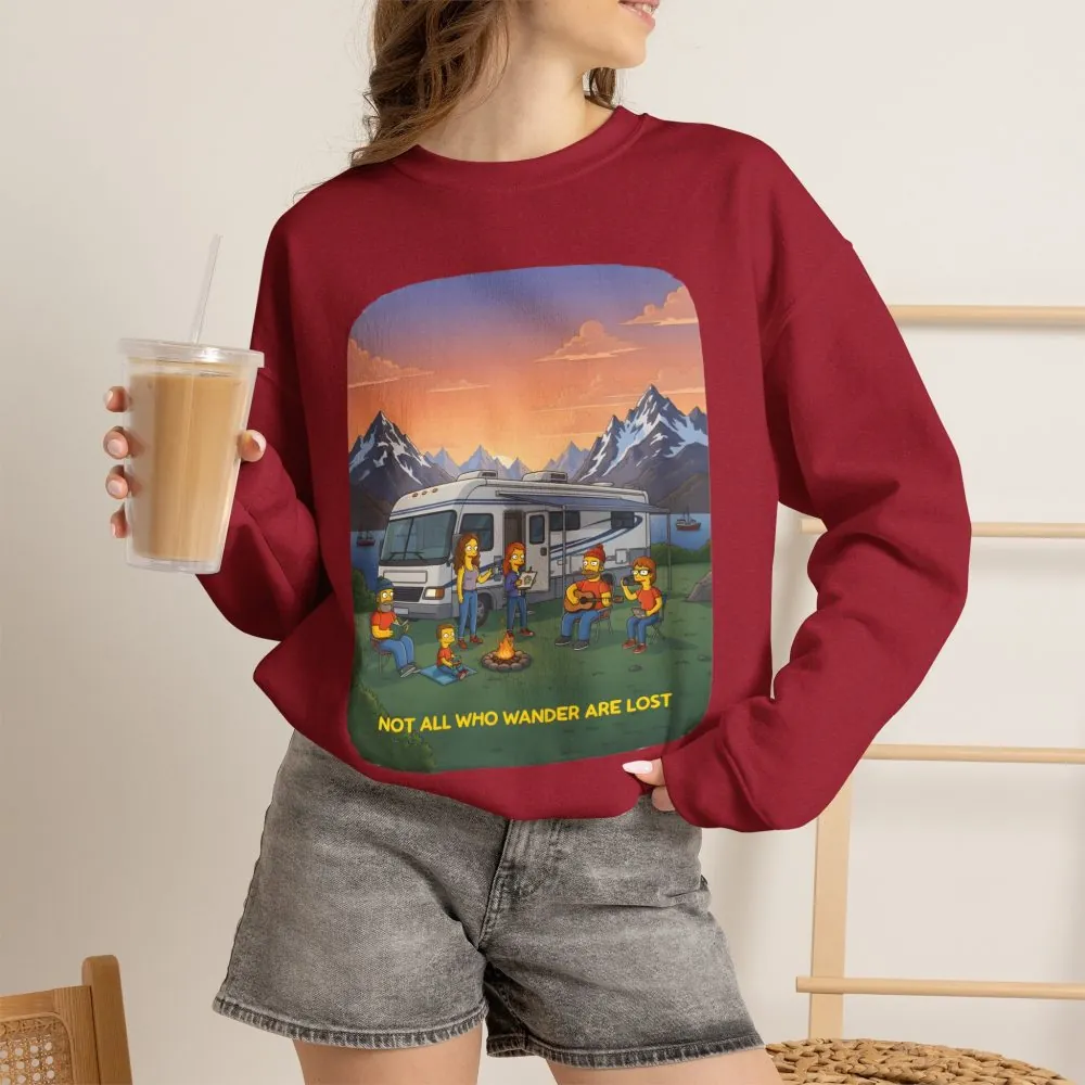 1729410872677374875_2048.jpeg Unisex Heavy Blend™ Crewneck Sweatshirt — "Not All Who Wander Are Lost" Design Sitcom-Line