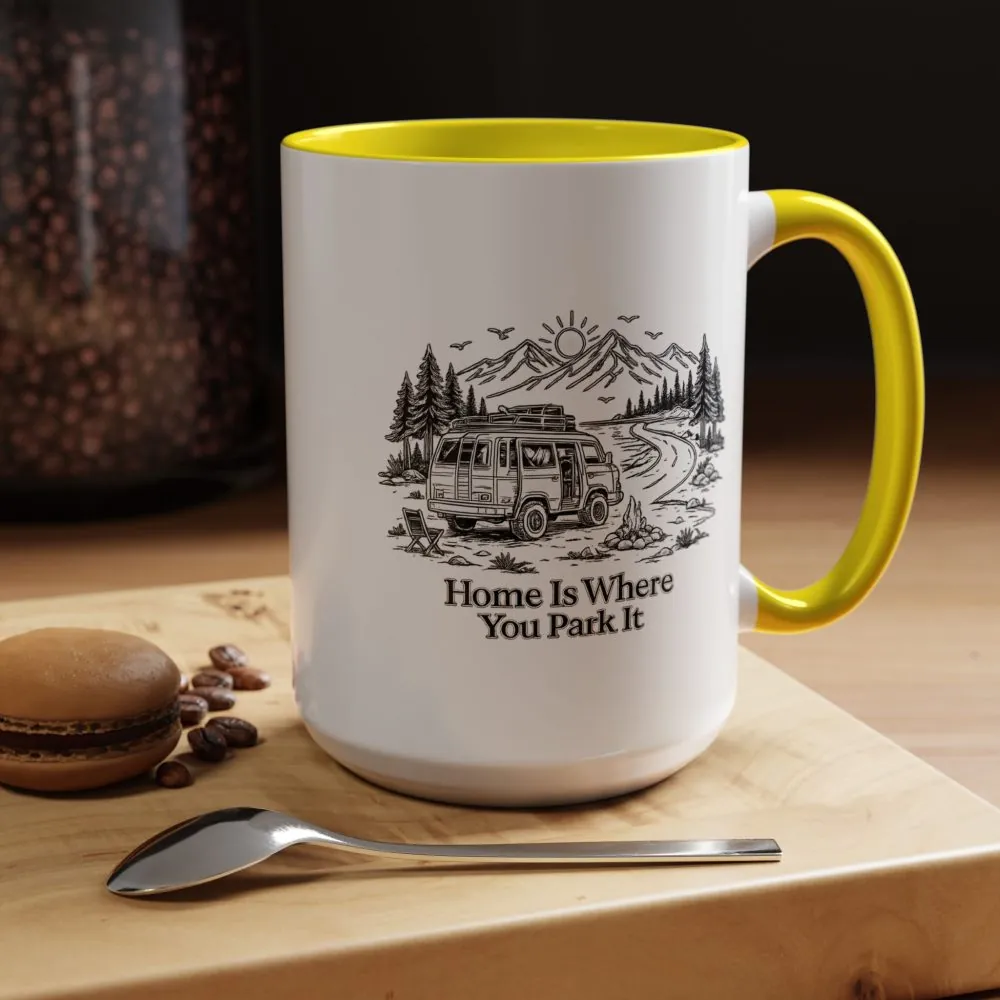 17294837613130559951_2048.jpeg Accent Coffee Mug (11, 15oz) — "Home Is Where You Park It" Design Minimal-Line