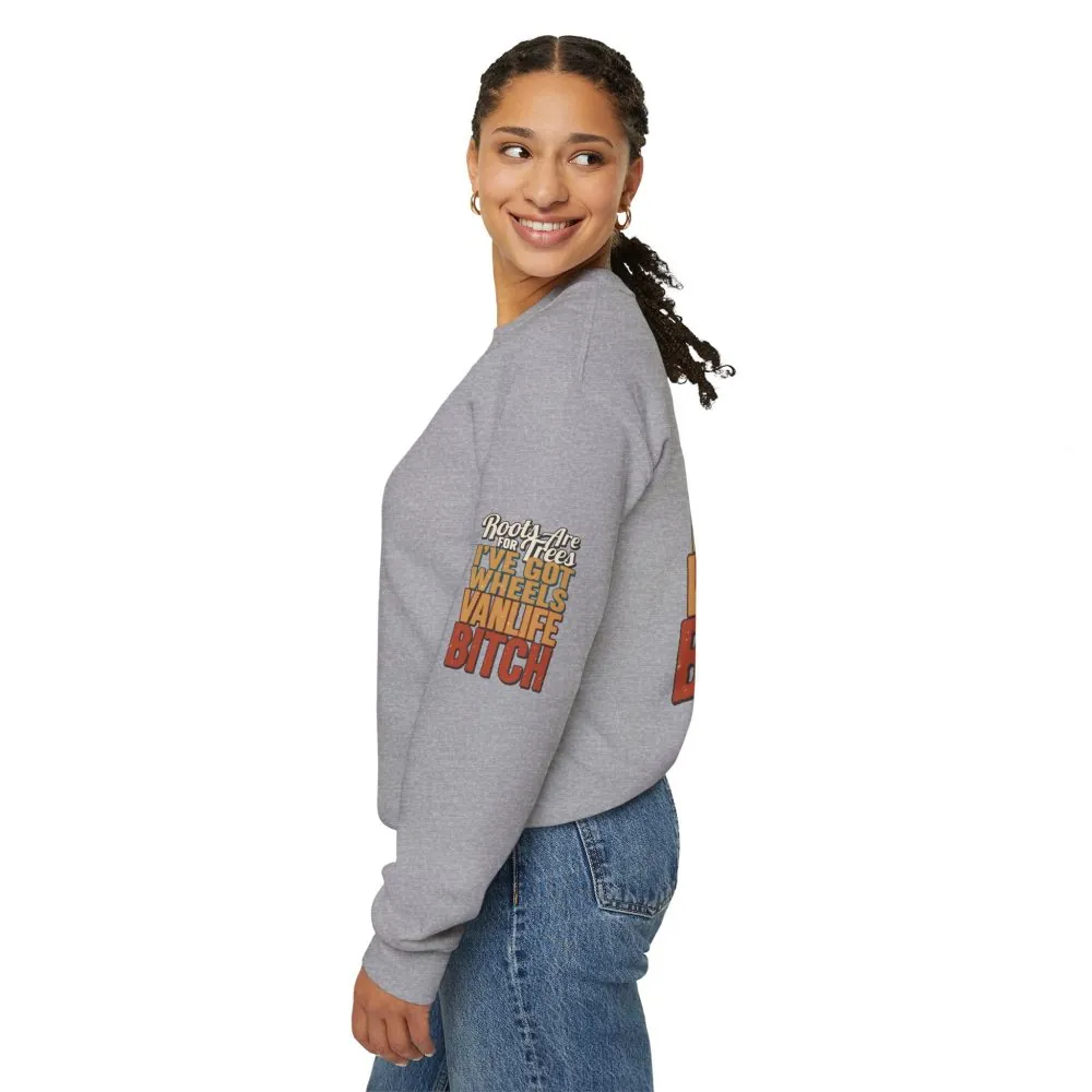 Unisex Heavy Blend™ Crewneck Sweatshirt — "Roots Are For Trees" Design F**K-Line