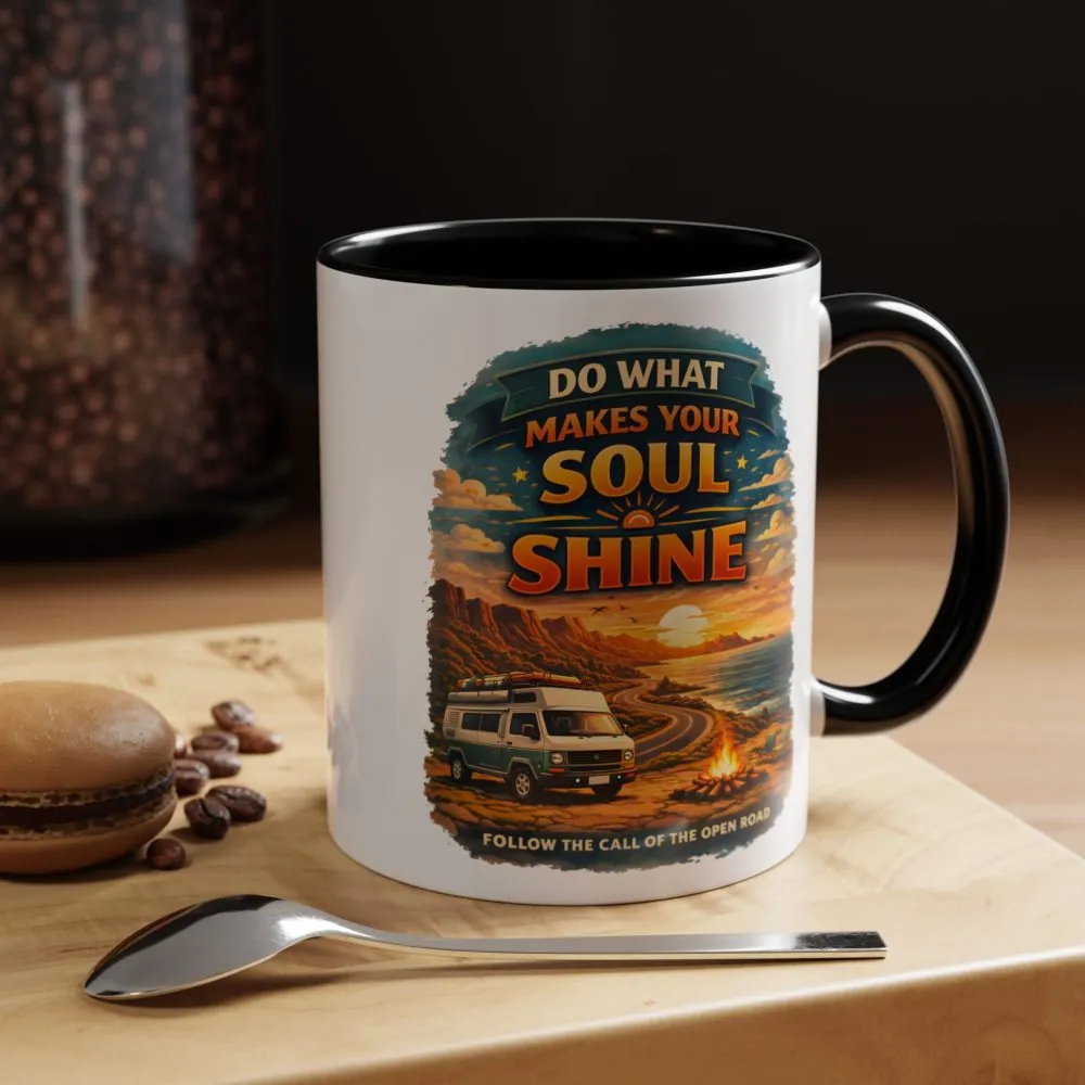 Accent Coffee Mug (11, 15oz) — "Do What Makes Your Soul Shine" Design Scenic-Line