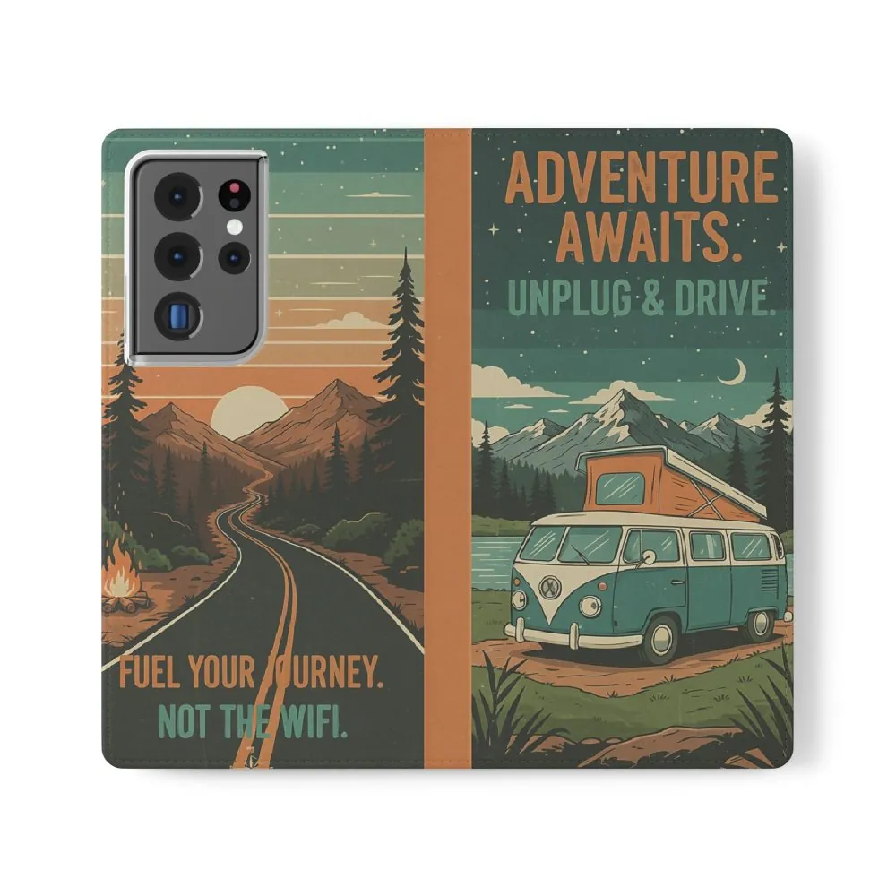 17327955064222838468_2048.jpeg Flip Phone Case — "Adventure Awaits Unplug & Drive" Wallet Case