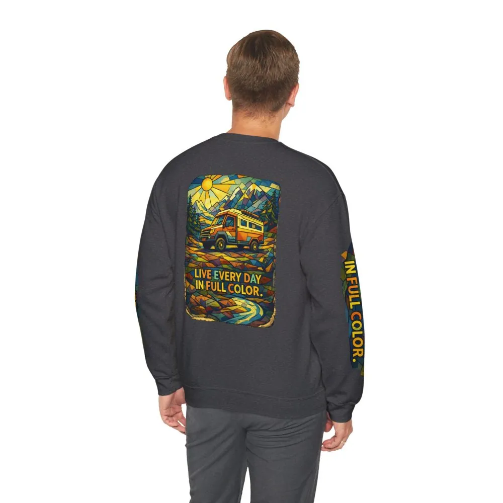 17332991244096989258_2048.jpeg Unisex Heavy Blend™ Crewneck Sweatshirt — "Live Every Day InFull Color" Design Cubic-Line