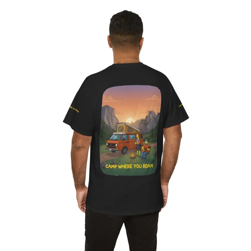 Unisex Heavy Cotton Tee — "Camp Where You Roam" Design Sitcom-Line