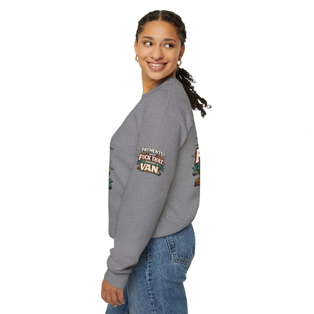 Unisex Heavy Blend™ Crewneck Sweatshirt — "Payments?I Said" Design F**K-Line