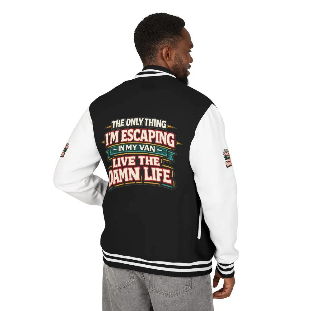 Unisex Heavyweight Letterman Jacket — "The Only Thing I´m Escaping" Design F**K-Line