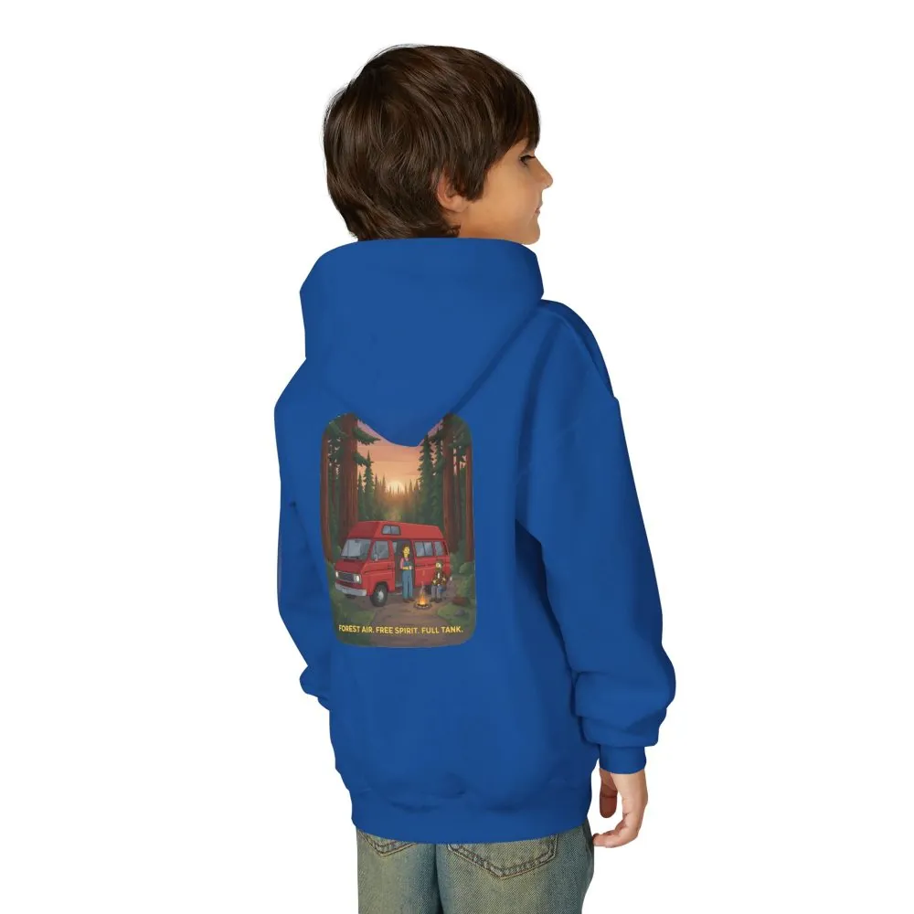 Youth Hoodie(Gildan) – "Forest Air Free Spirit Full Tank" (Design Sitcom-Line)