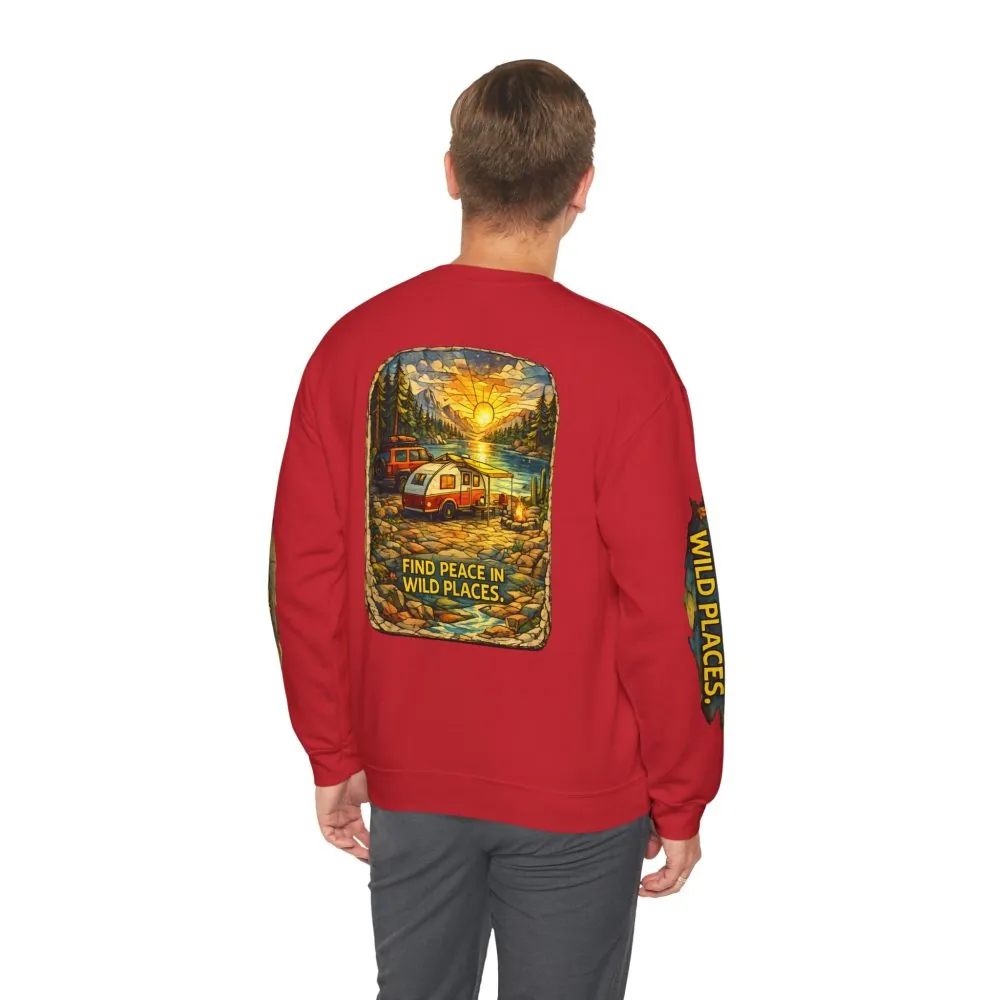 17400398751298607867_2048.jpeg Unisex Heavy Blend™ Crewneck Sweatshirt — "Find Peace In Wild Places" Design Cubic-Line