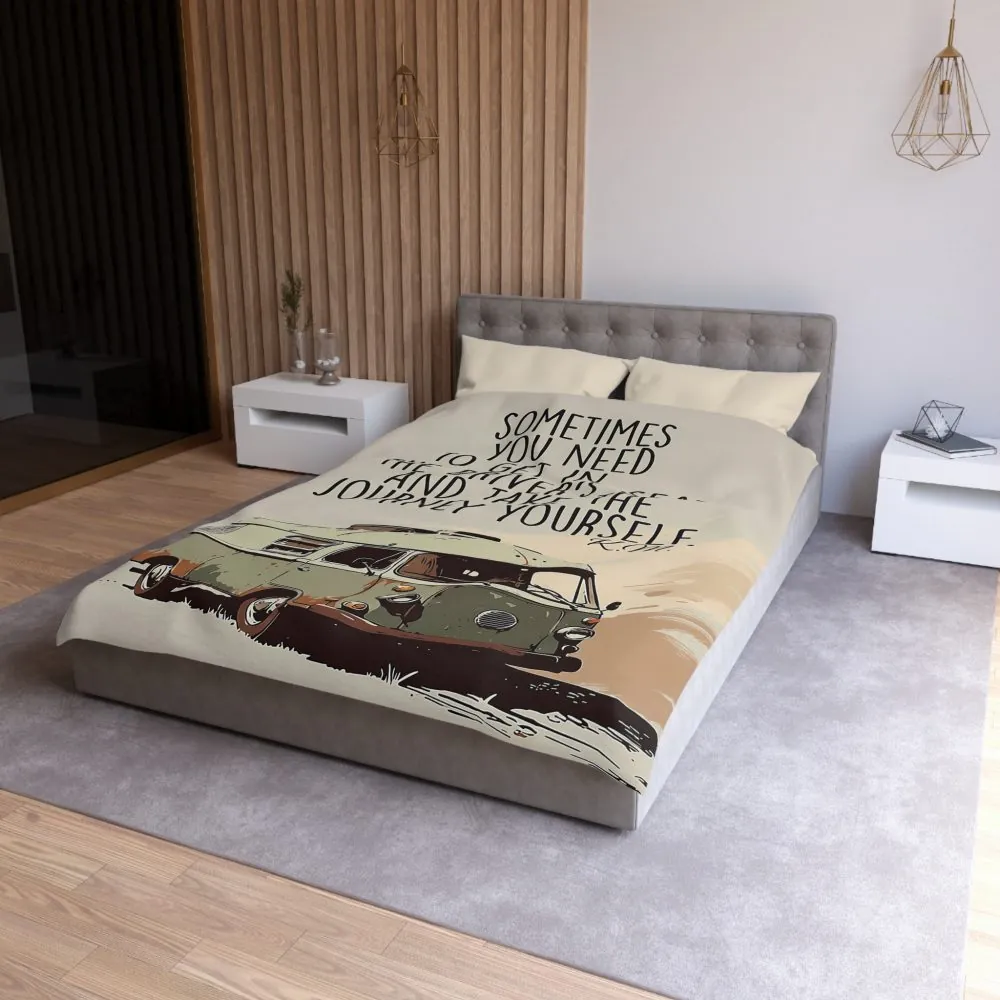 17401252218252220906_2048.jpeg Duvet Cover — 'Take the Journey Yourself' Vintage Camper Quote Bedding
