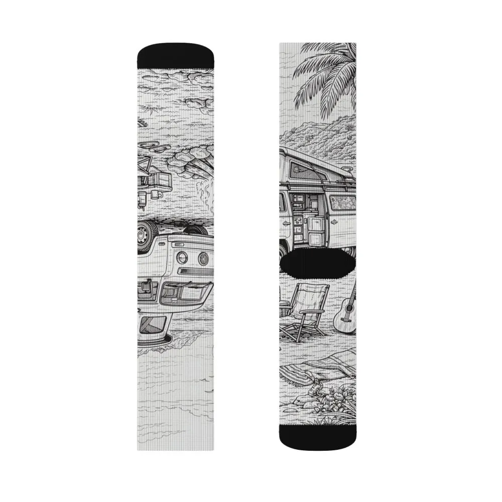17401462863409092603_2048.jpeg Sublimation Socks — Retro Camper Roadtrip Crew Socks