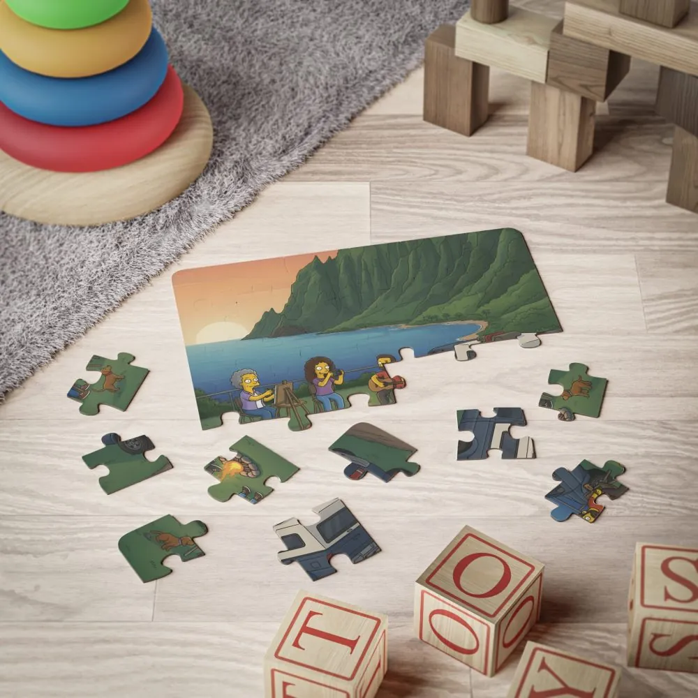 17413259043193227208_2048.jpeg Kids' 30‑Piece Camping Puzzle — Family Beach Campfire Scene