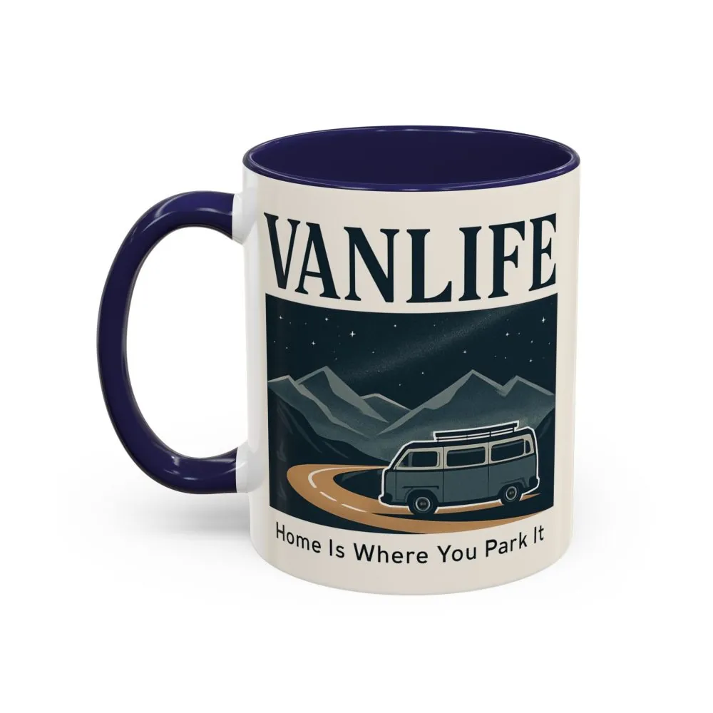17420487331799357766_2048.jpeg Coffee Mug — "Vanlife - Home Is Where You Park It" Accent Campervan Travel Mug
