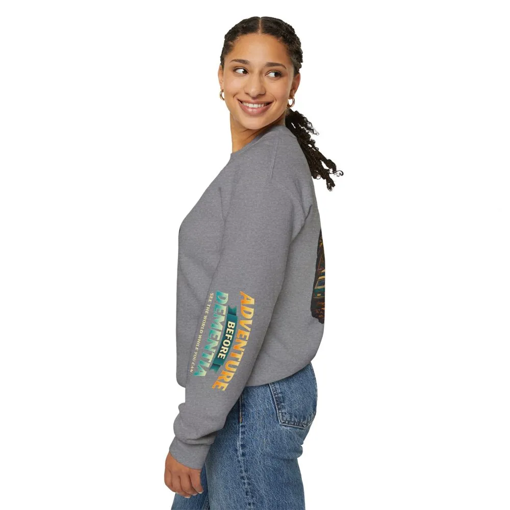 17423523845588760115_2048.jpeg Unisex Heavy Blend™ Crewneck Sweatshirt — "Adventure Before Dementia" Design Scenic-Line