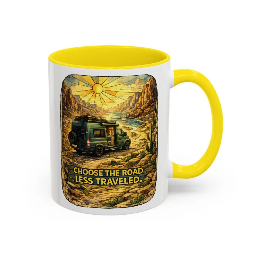 17436178978141089065_2048.jpeg Accent Coffee Mug (11, 15oz) — "Choose The Road Less Traveled" Design Cubic-Line