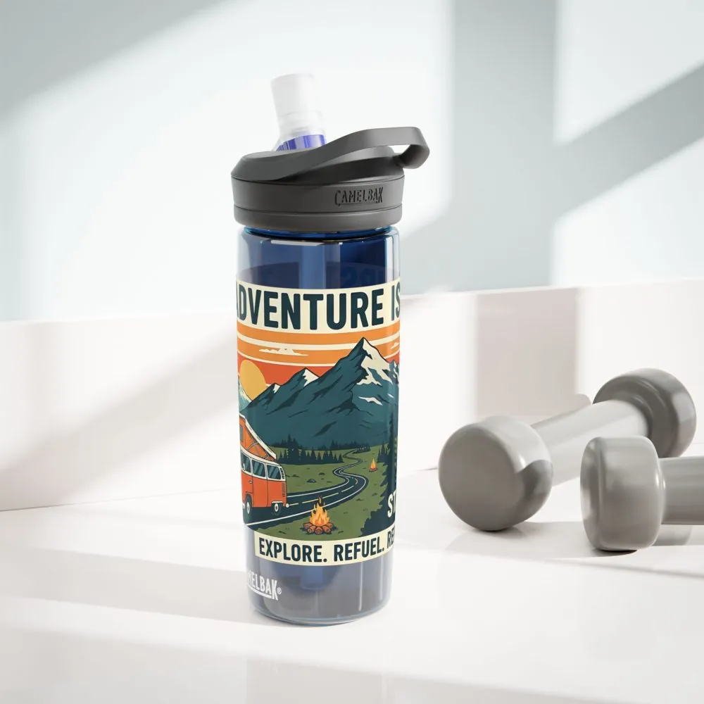 17441559658472468509_2048.jpeg Water Bottle — 20/25oz CamelBak Eddy® | "Adventure Is Out There " Retro Mountain & Van Camping Design