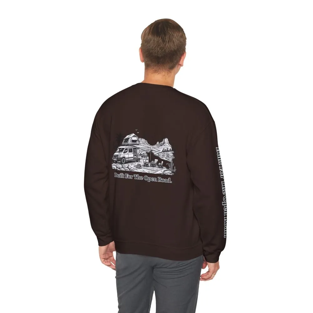 17447443354851498041_2048.jpeg Unisex Heavy Blend™ Crewneck Sweatshirt — "Built For The Open Road" Design Minimal-Line