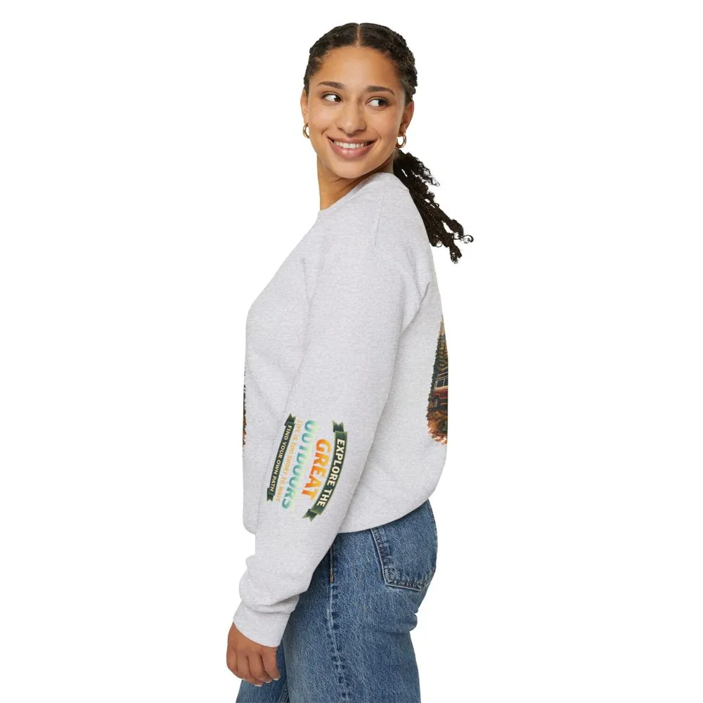 17447974196955272525_2048.jpeg Unisex Heavy Blend™ Crewneck Sweatshirt — "Explore The Great Outdoors" Design Scenic-Line