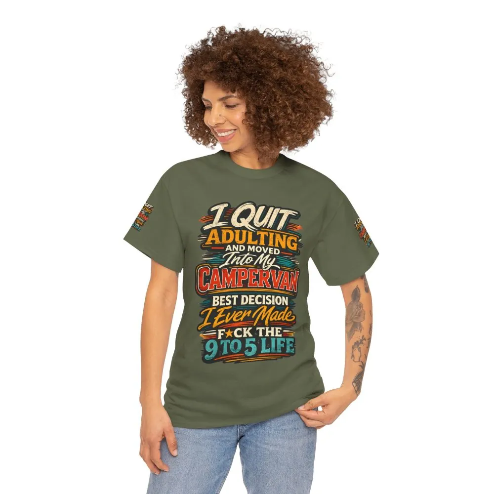 Unisex Heavy Cotton Tee — "I Quit Adulting" Design F**K-Line