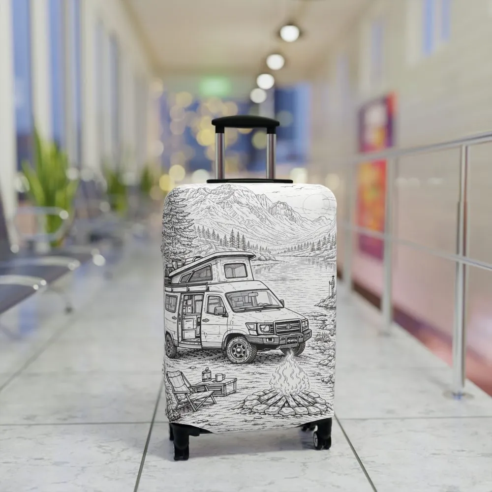 17460764655501330107_2048.jpeg Luggage Cover — Adventure Camper Sketch Travel Suitcase