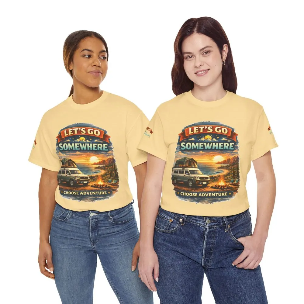 17473151778956310253_2048.jpeg Unisex Heavy Cotton Tee — "Lets Go Somewhere" Design Scenic-Line