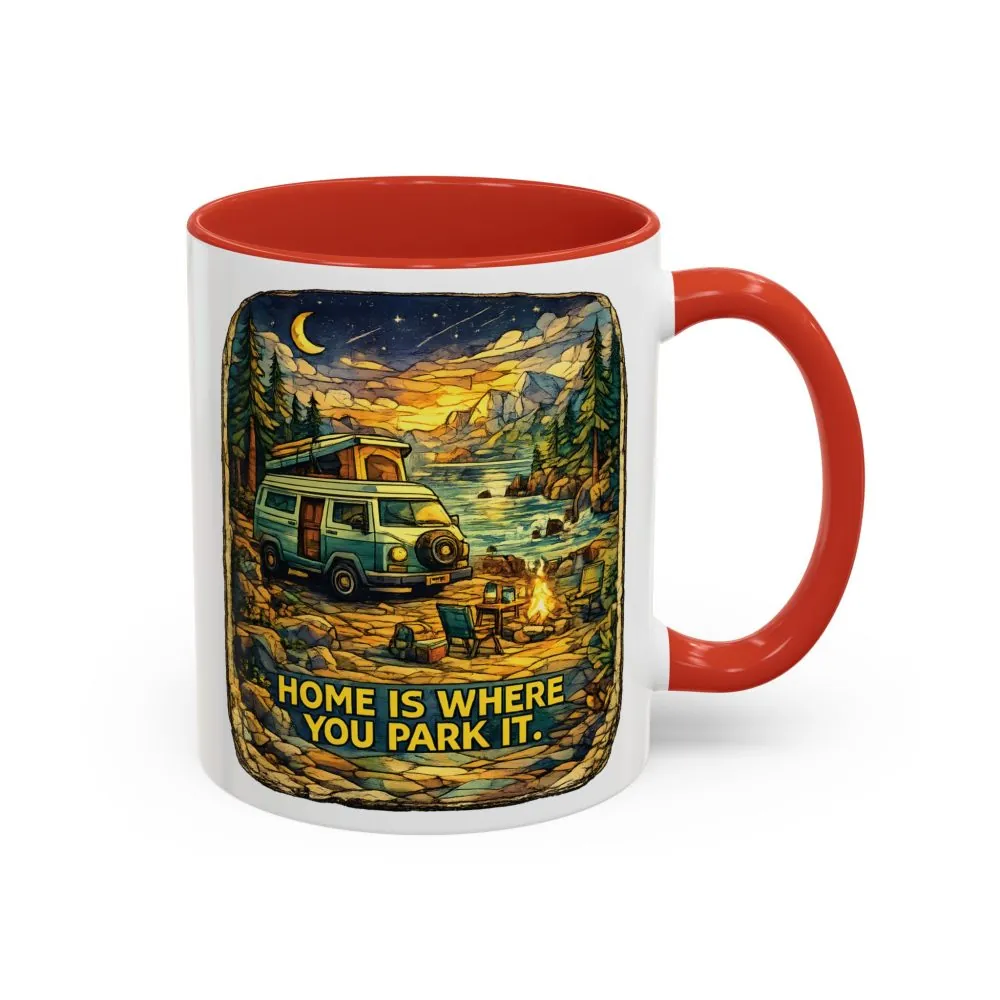 17482313185401619526_2048.jpeg Accent Coffee Mug (11, 15oz) — "Home Is Where You Park It" Design Cubic-Line
