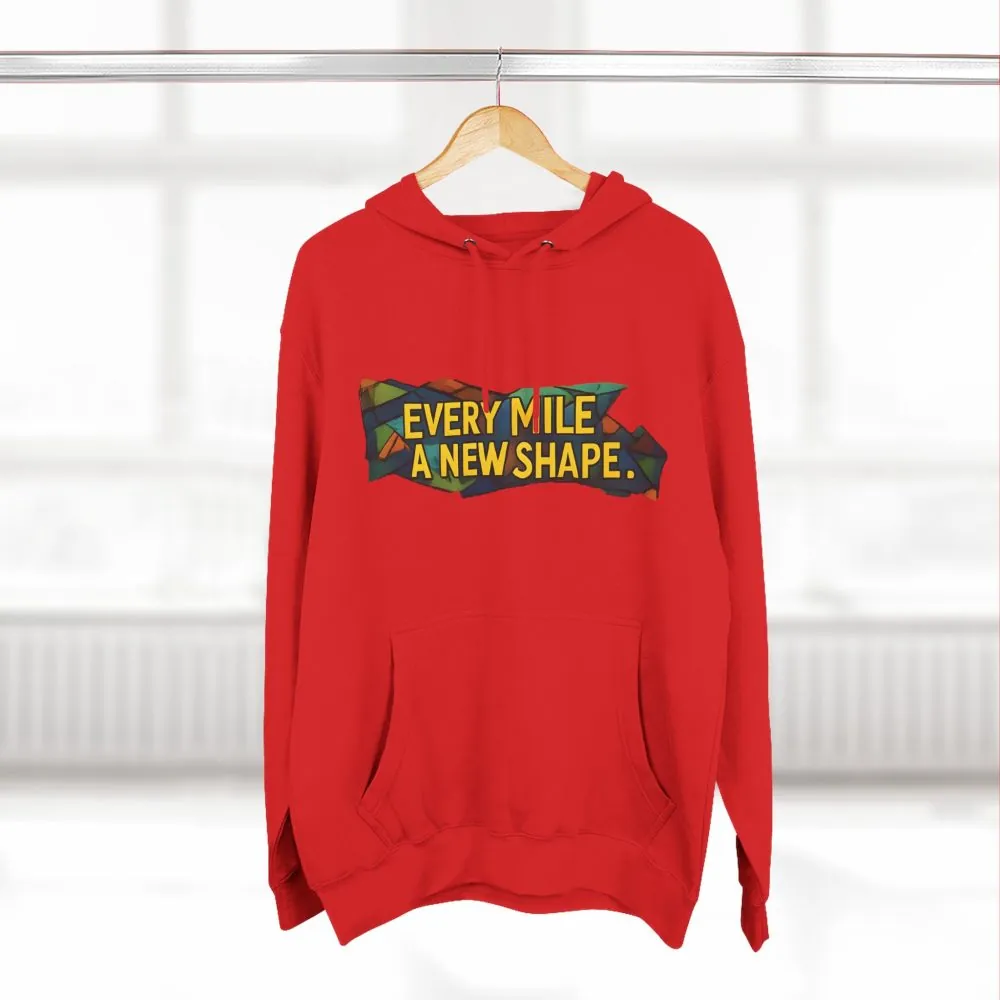 17500272449101114395_2048.jpeg Three-Panel Fleece Hoodie - "Every Mile A New Shape" Design Cubic-Line