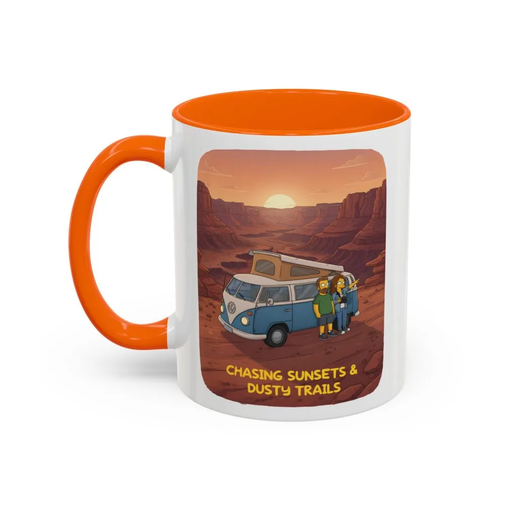 17510442924826077282_2048.jpeg Accent Coffee Mug (11, 15oz) — "Chasing Sunsets And Dusty Trails" Design Sitcom-Line