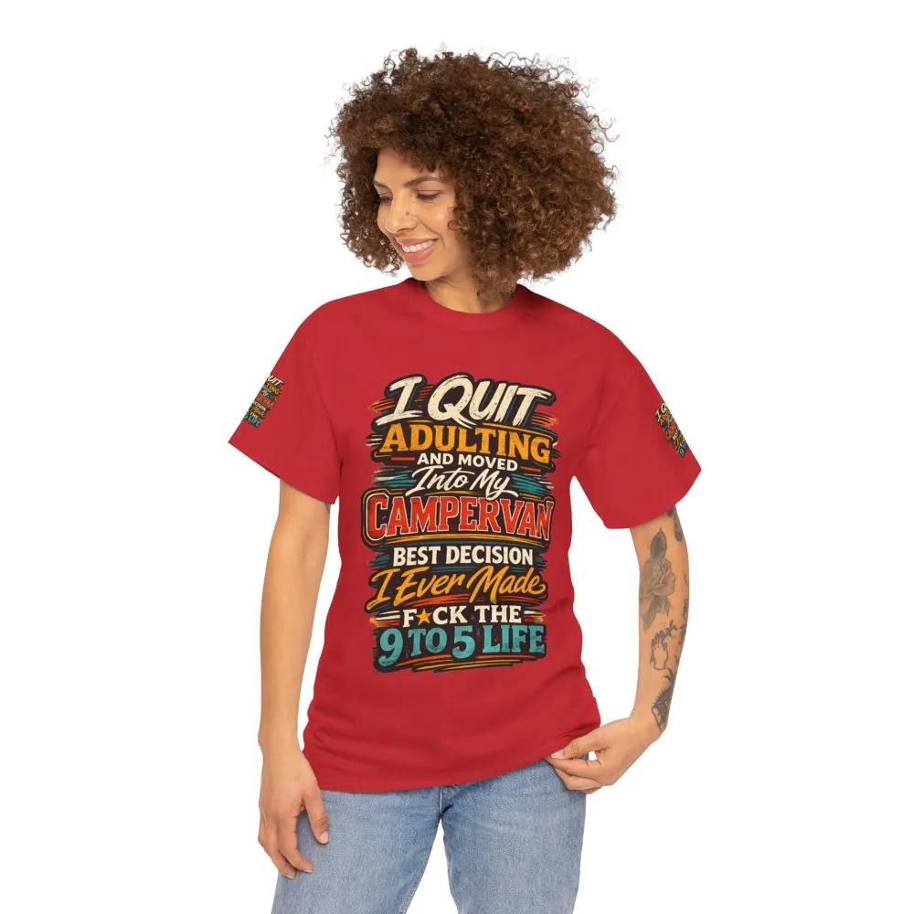 Unisex Heavy Cotton Tee — "I Quit Adulting" Design F**K-Line