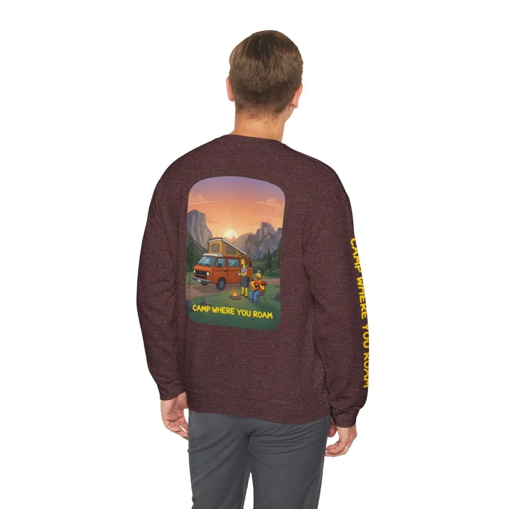17526358505518654962_2048.jpeg Unisex Heavy Blend™ Crewneck Sweatshirt — "Camp Where You Roam" Design Sitcom-Line