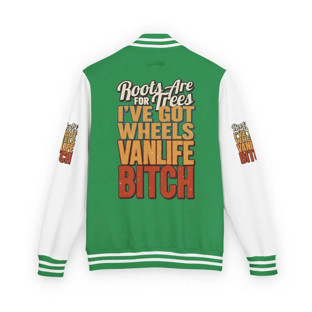 17532460760377413039_2048.jpeg Unisex Heavyweight Letterman Jacket — "Roots Are For Trees" Design F**K-Line