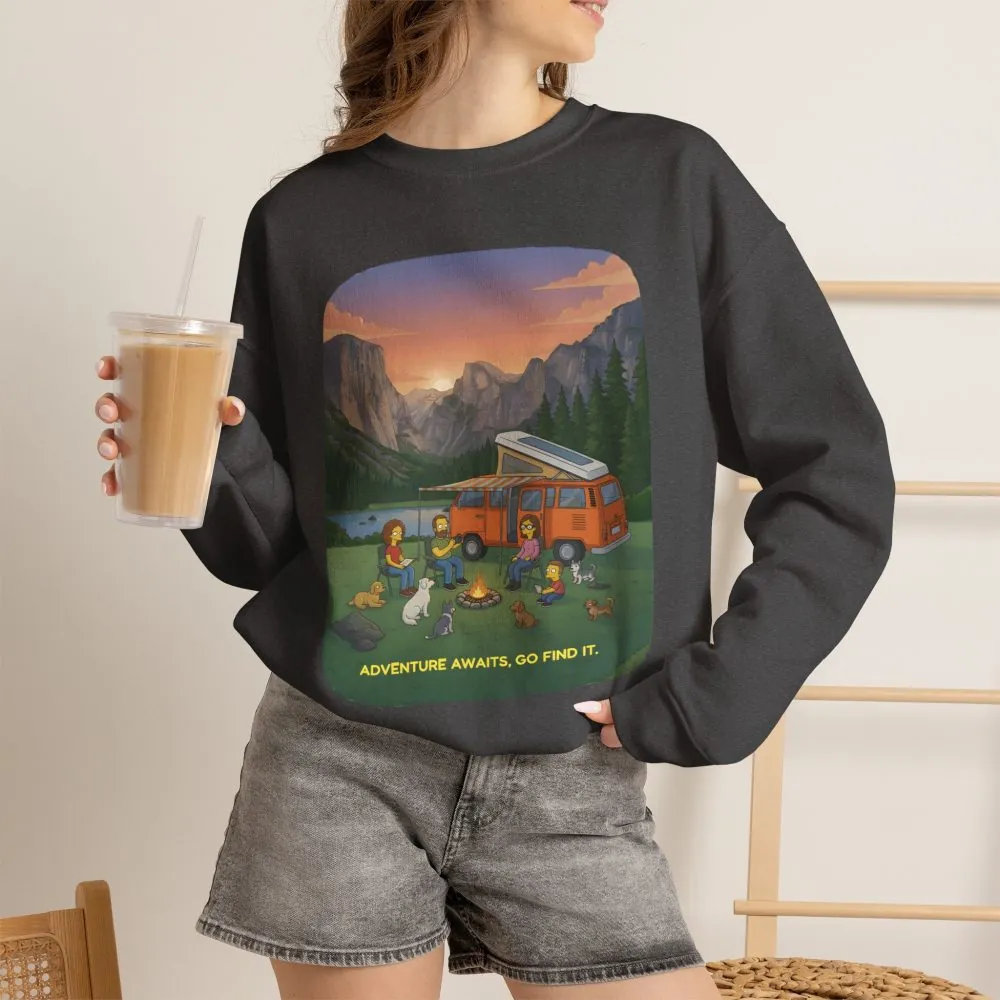 17539208495999353727_2048.jpeg Unisex Heavy Blend™ Crewneck Sweatshirt — "Adventure Awaits-Go Find It"" Design Sitcom-Line