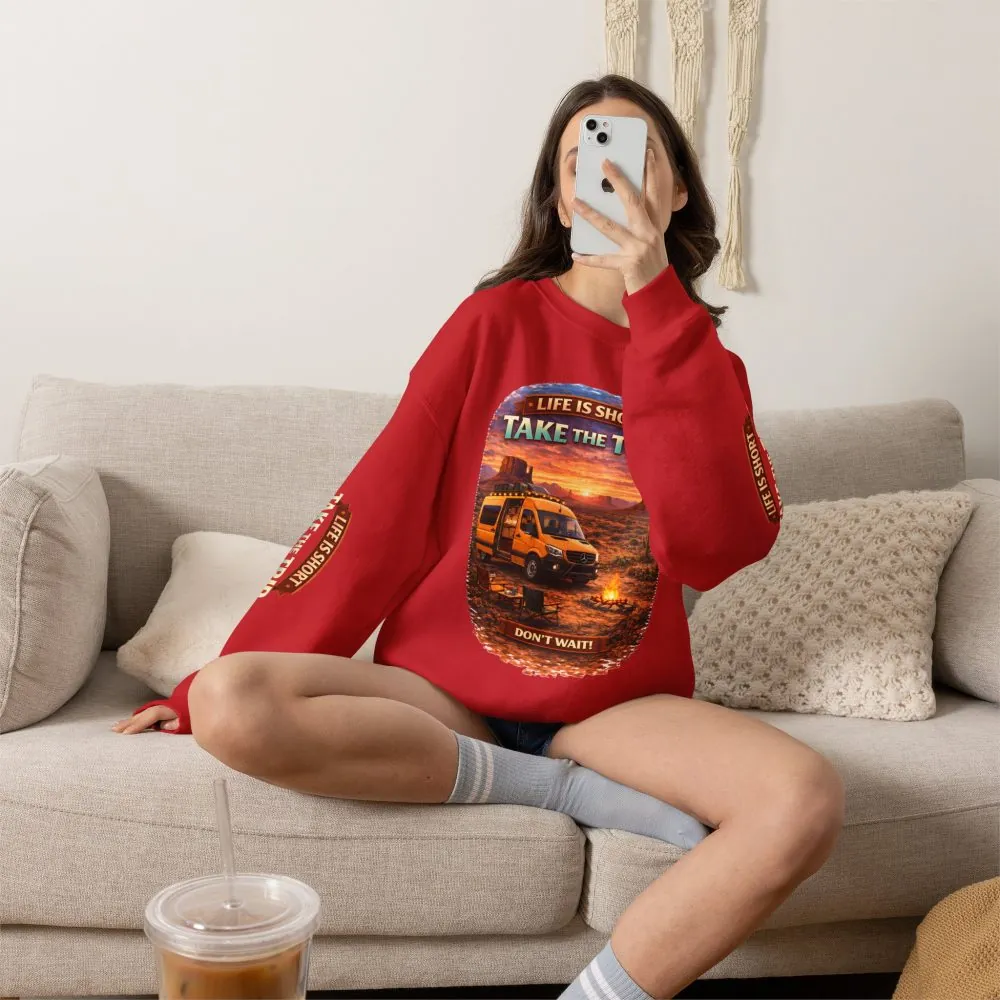 17544194510767656163_2048.jpeg Unisex Heavy Blend™ Crewneck Sweatshirt — "Life Is To Short-Take The Trip" Design Scenic-Line