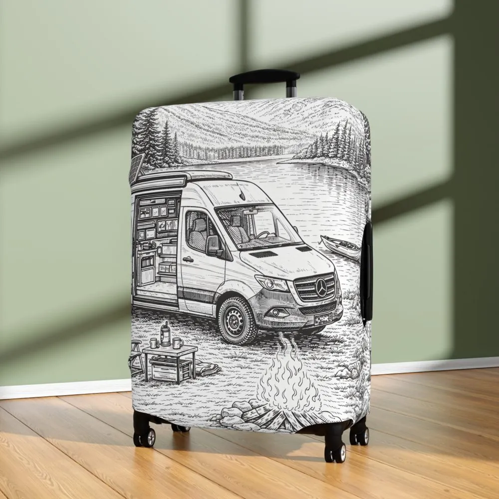 17545074127340584654_2048.jpeg Luggage Cover — Adventure Camper Sketch Travel Suitcase