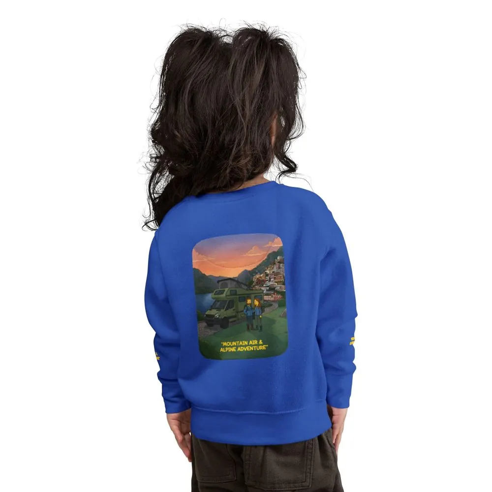 17545122260543378891_2048.jpeg Toddler Sweatshirt - "Mountain Air And Alpine Adventure" (Design Sitcom-Line)